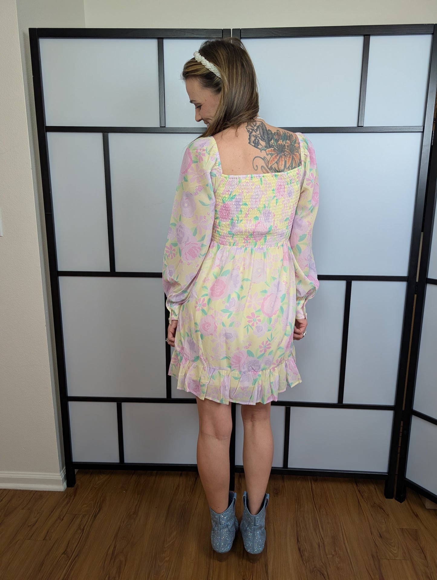Sweet Bloom Chiffon Mini Dress