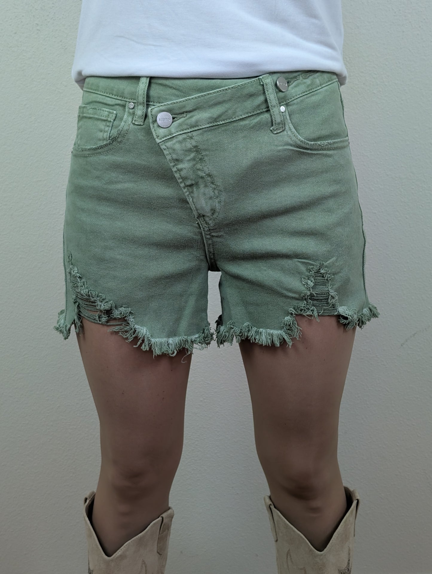 High rise cross-over shorts