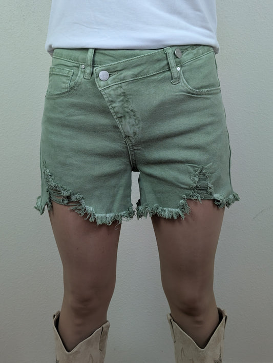 High rise cross-over shorts