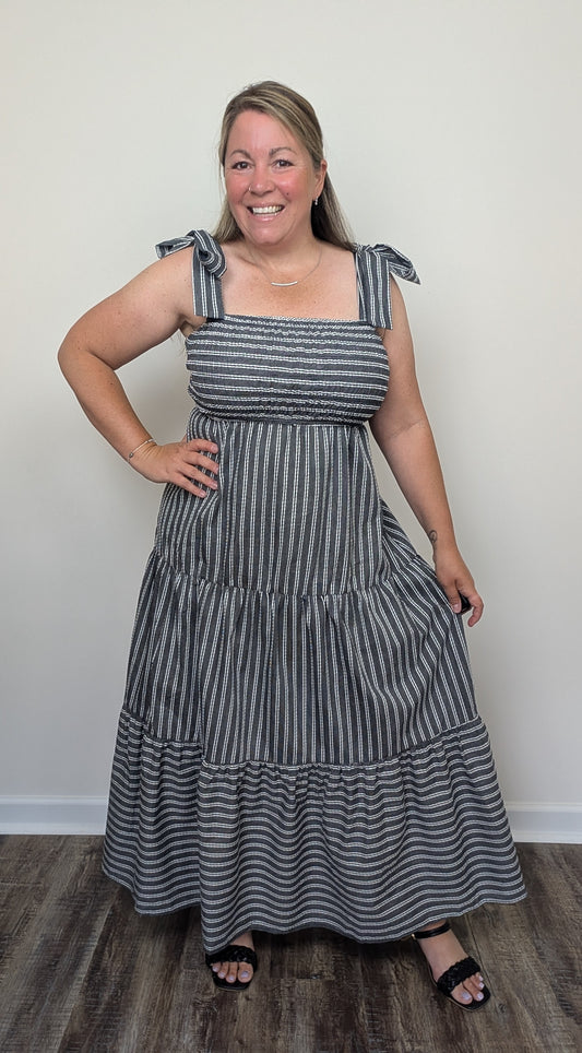 Midnight Stripe Maxi dress