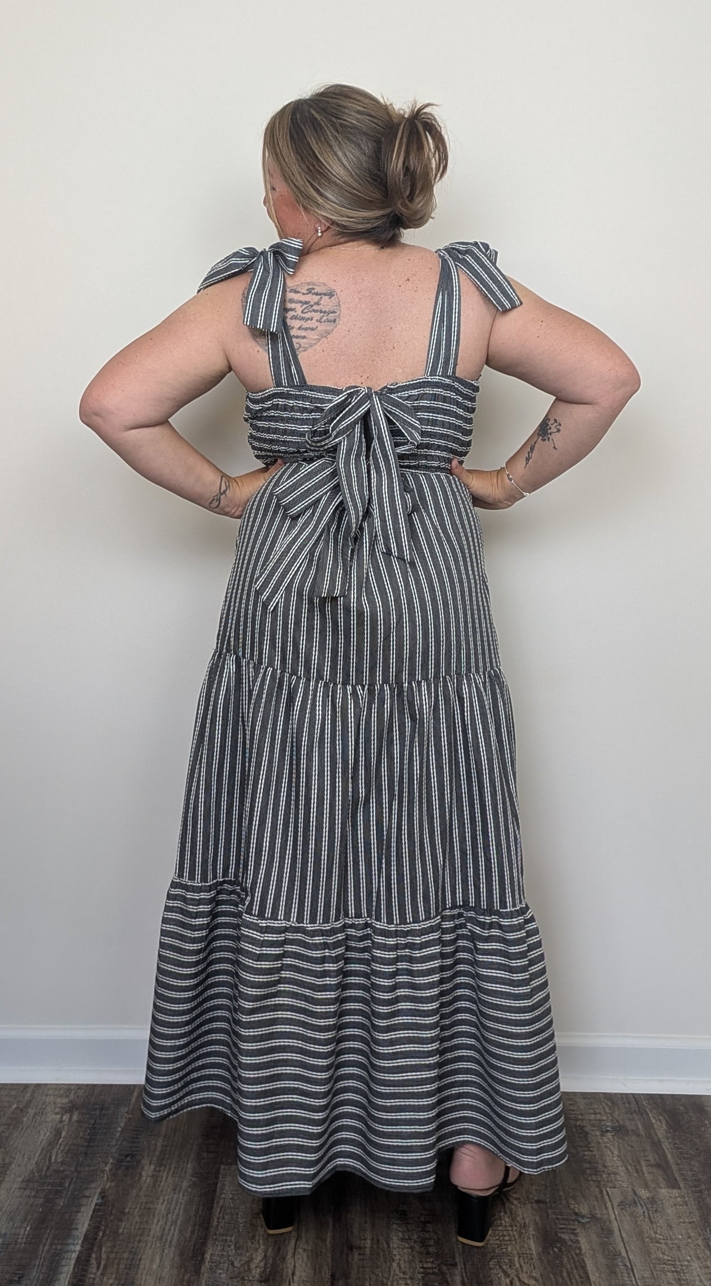 Midnight Stripe Maxi dress