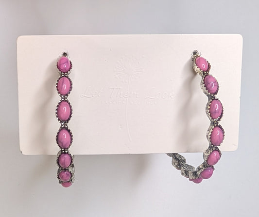 Desert Rose Resin Statement Hoops